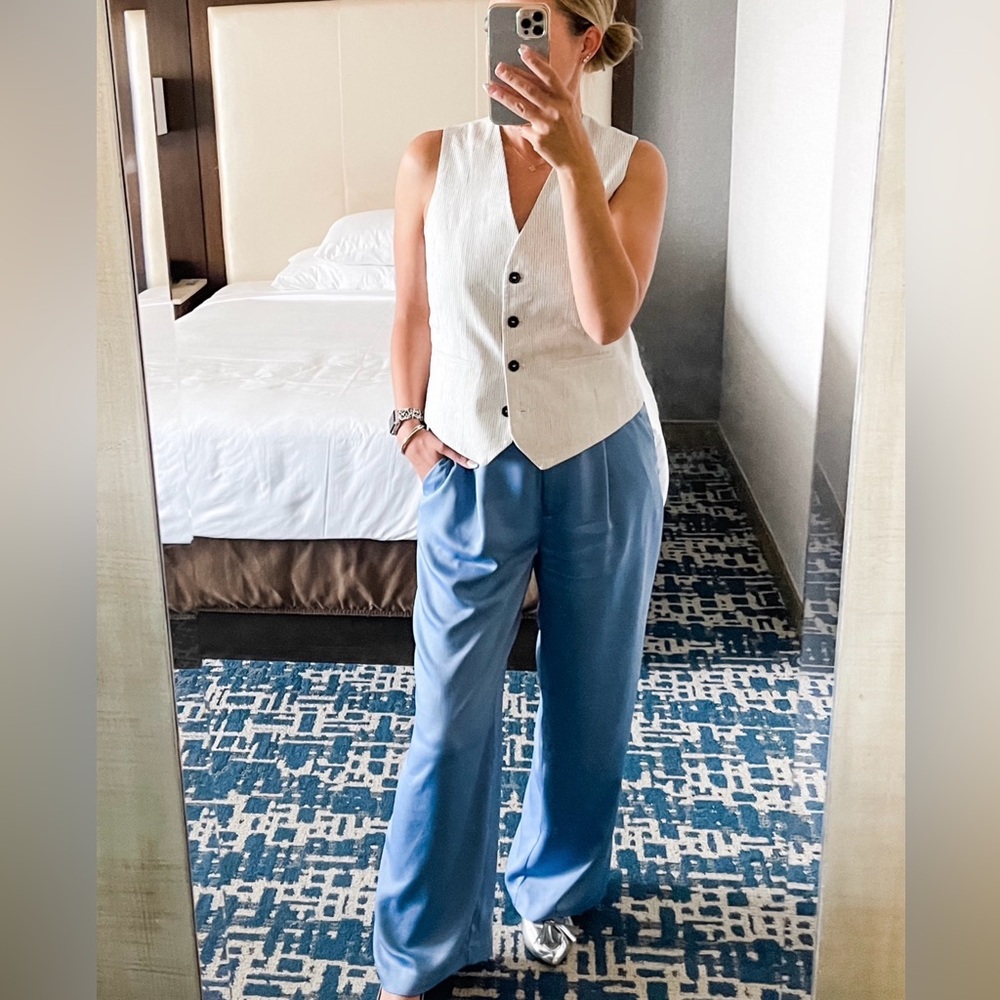Bar III Nicole Williams English Relaxed Wide-Leg Satin Trousers